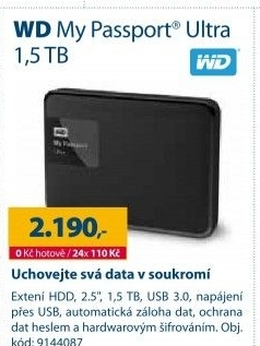 Externí HDD My Passport Ultra 1,5 TB WD