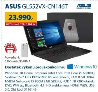 Notebook Asus GL552VX-CN146T