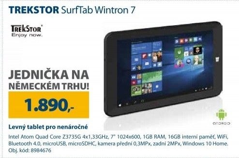 Tablet Trekstor SurfTab Wintron 7&quot