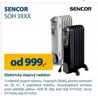 Olejový radiátor Sencor SOH 3XXX