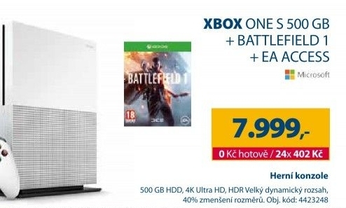 Herní konzole Microsoft XBOX ONE S 500 GB