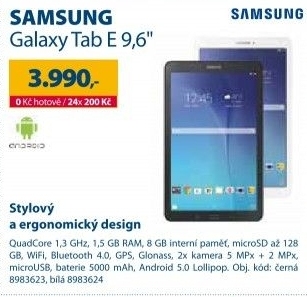 Tablet Samsung Galaxy Tab E