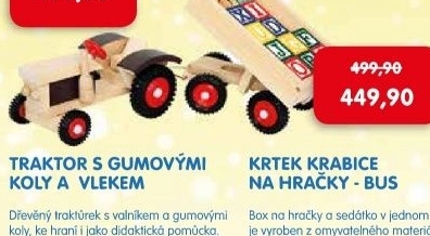 Traktor s gumovými koly a vle