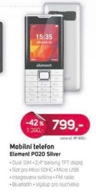 ELEMENT P020 SILVER TELEFON