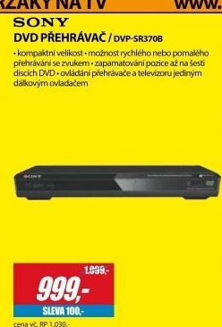 DVP SR370BDVD PŘEHRÁVAČ