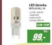 RLL 76 LED G9 2,5W               