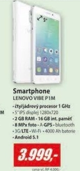 Vibe P1m White Single SIM