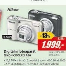 COOLPIX A10 SILVER DIG.FOTOAPARÁT
