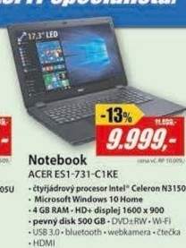 ES1-731-C1KE 17,3 4GB 500GB W10