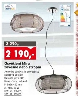 Stropní osvětlení Mira Rabalox