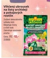 Vlhčený ubrousek na orchideje a pokojové rostliny Floria