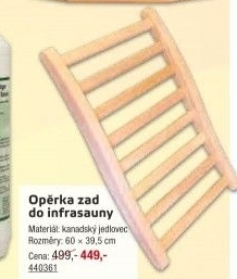 Opěrka do infrasauny