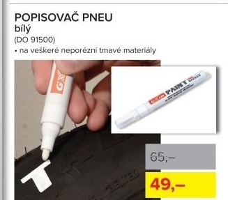 Popisovač pneu - bílý