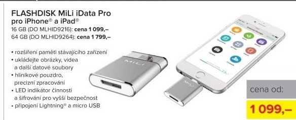 Flashdisk MiLi iData Pro, kapacita 16 GB