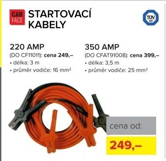 Startovací kabely CarFace, 220 Amp TUV GS