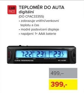 Teploměr do auta CarFace, digitální