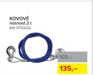 Lano kovové, nosnost 2 t