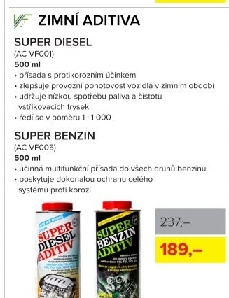 Zimní aditivum Nafta, 500 ml