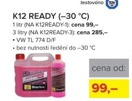 Nemrznoucí směs Starline K12 READY, 1 l