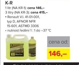 Nemrznoucí směs Starline K-R, 1 l