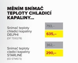 Snímač teploty chladící kapaliny Delphi