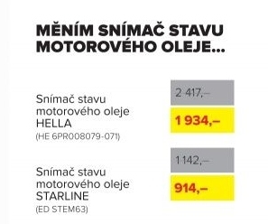 Snímač stavu motorového oleje Hella