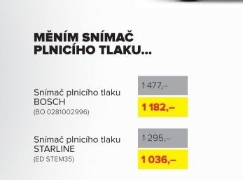 Snímač plnícího tlaku Bosch
