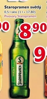 Pivo světlé výčepní 10° Staropramen