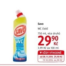 Gelový čistič WC Savo