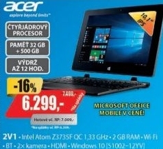 S1002-12YV 10,1 2GB 32GB+500GB W10 ACER