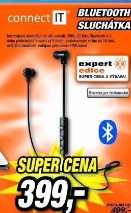 CONNECT IT CI-1068 Bluetooth sluch.černá