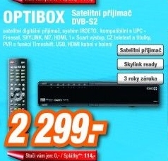 OPTIBOX DVB-S2 přijímač miniZebra Irdeto