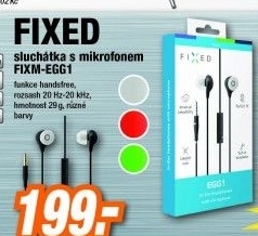 FIXED sluch.,mikrof.,bílá FIXM-EGG1-WH
