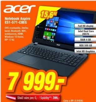 ACER Aspire ES1-571-C8EG/WIN10