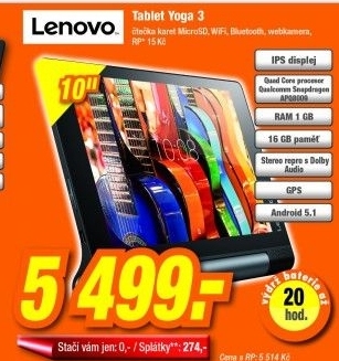 LENOVO Yoga3 8 16GB černý/Android
