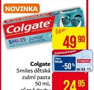 Pasta na zuby dětská Smiles Colgate
