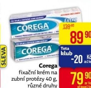 Fixační krém na zubní protézu Corega