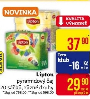 Čaj Lipton - pyramidový