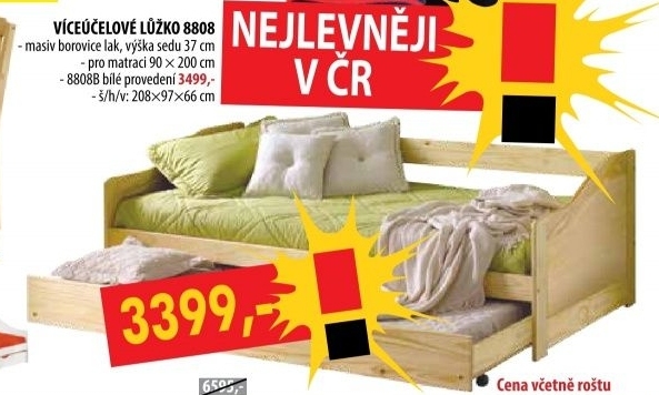 Jednolůžko s přistýlkou LAURA 8808 lakované