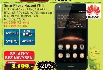Mobilní telefon HUAWEI Y5 II Dual Sim