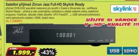 Satelitní přijímač Zircon Jazz