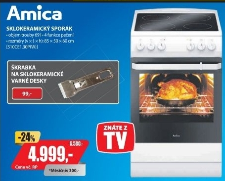 510CE1.30P(W) SPORÁK SKLOKERAMICKÝ AMICA