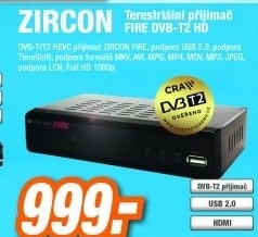 ZIRCON FIRE DVB-T2 HD přijímač