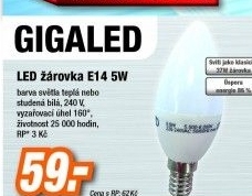 GIGALED E14 5W stud.bílá GL-E14-5-420C