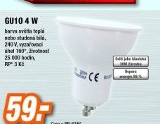 GIGALED GU10 4W tep.bílá GL-GU10-4-280W