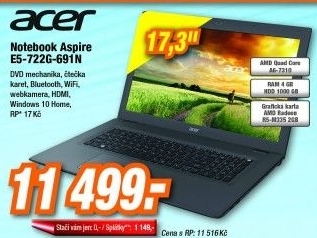 ACER Aspire E5-722G-691N/WIN10