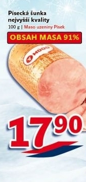 Šunka nejvyšší jakosti Maso uzeniny Písek