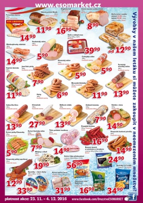 akční leták ESO MARKET 23.11.2016-4.12.2016