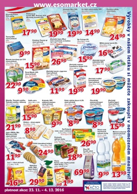 akční leták ESO MARKET 23.11.2016-4.12.2016