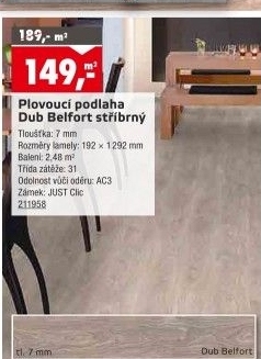 Plovoucí podlaha dub Belfort stříbrný Euroclic